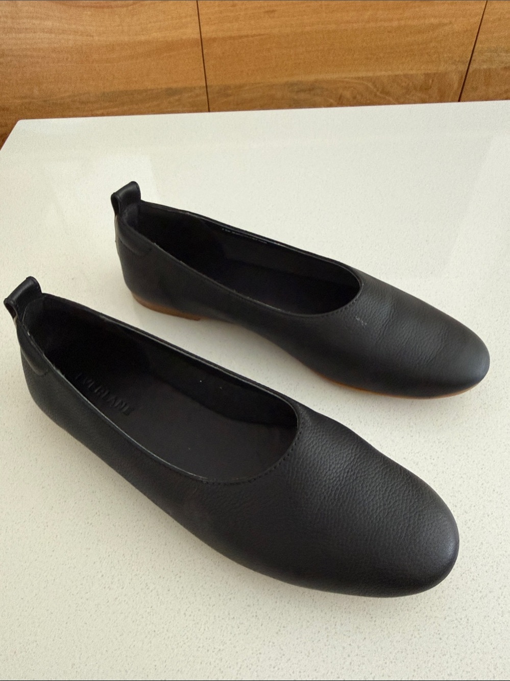 Everlane Day Glove Black Leather Ballet Flats